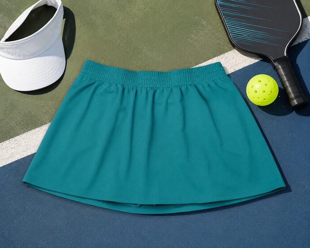 Teal Athletic Skort Built-In Shorts Textured Stretch Pull On Women's